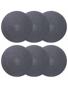 Sottobicchieri in juta 6 pcs Grigio scuro Ø 30 cm