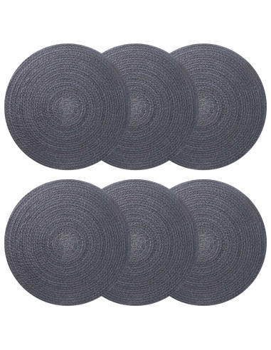 Sottobicchieri in juta 6 pcs Grigio scuro Ø 30 cm