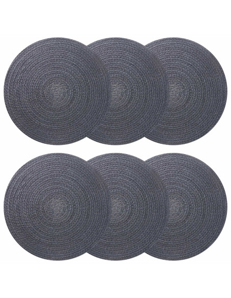 Sottobicchieri in juta 6 pcs Grigio scuro Ø 30 cm