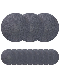 Sottobicchieri in juta 12 pcs Grigio scuro Ø 30 cm
