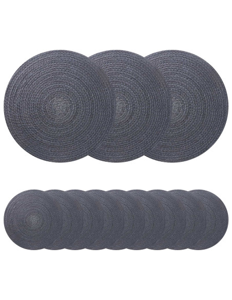 Sottobicchieri in juta 12 pcs Grigio scuro Ø 30 cm