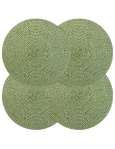 Sottobicchieri in juta 4 pcs Verde oliva Ø 30 cm