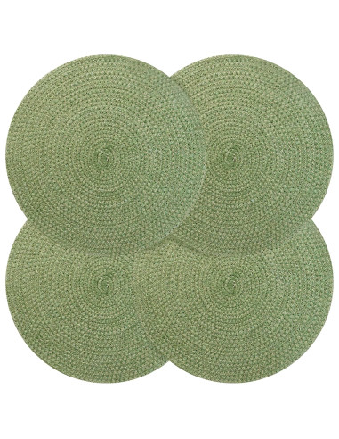Sottobicchieri in juta 4 pcs Verde oliva Ø 30 cm