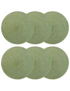 Sottobicchieri in juta 6 pcs Verde oliva Ø 30 cm