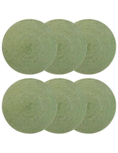 Sottobicchieri in juta 6 pcs Verde oliva Ø 30 cm