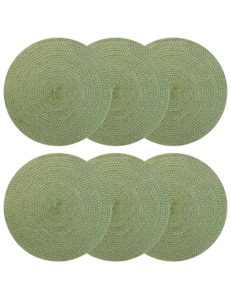 Sottobicchieri in juta 6 pcs Verde oliva Ø 30 cm