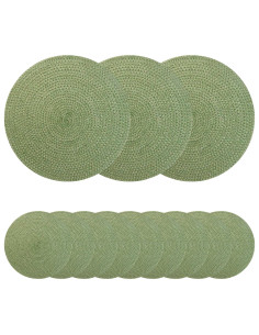 Sottobicchieri in juta 12 pcs Verde oliva Ø 30 cm