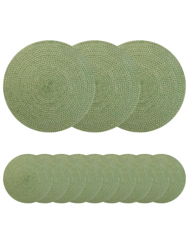 Sottobicchieri in juta 12 pcs Verde oliva Ø 30 cm