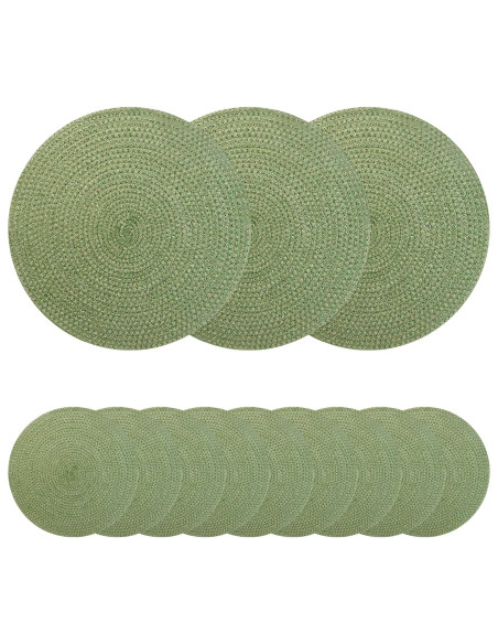 Sottobicchieri in juta 12 pcs Verde oliva Ø 30 cm