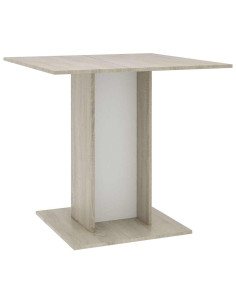 Tavolo da Pranzo Bianco e Rovere Sonoma 80x80x75cm Multistrato 2