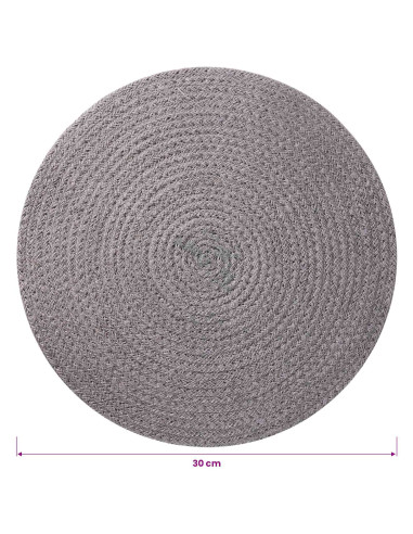 Sottobicchieri in juta 6 pcs Grigio Ø 30 cm 100% Juta Tossa