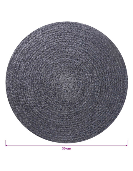 Sottobicchieri in juta 6 pcs Grigio scuro Ø 30 cm