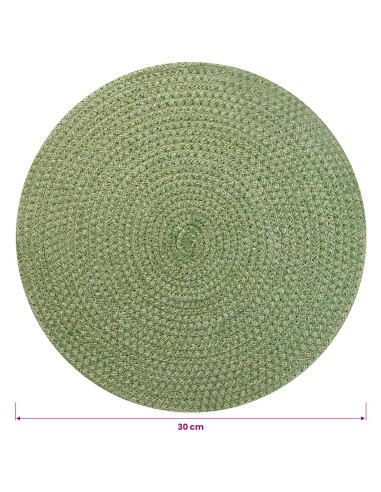 Sottobicchieri in juta 4 pcs Verde oliva Ø 30 cm