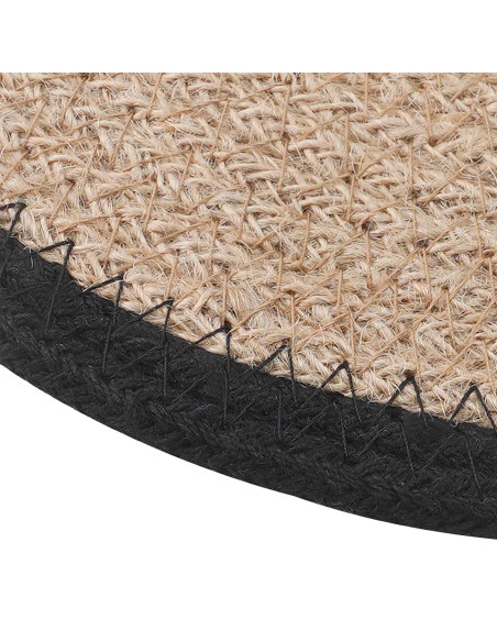 Sottobicchieri in juta 4 pcs Naturale e Nero Ø 30 cm