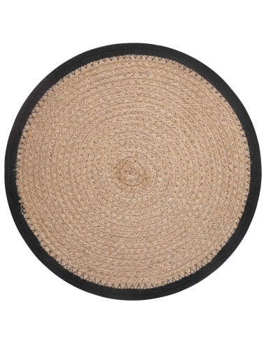 Sottobicchieri in juta 12 pcs Naturale e Nero Ø 30 cm