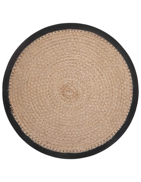Sottobicchieri in juta 12 pcs Naturale e Nero Ø 30 cm