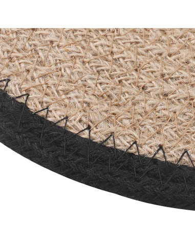 Sottobicchieri in juta 12 pcs Naturale e Nero Ø 30 cm