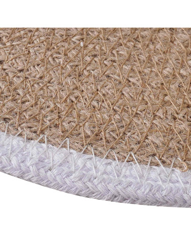 Sottobicchieri in juta 4 pcs Naturale e Bianco Ø 30 cm