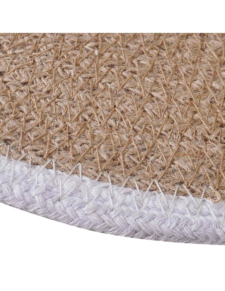 Sottobicchieri in juta 4 pcs Naturale e Bianco Ø 30 cm