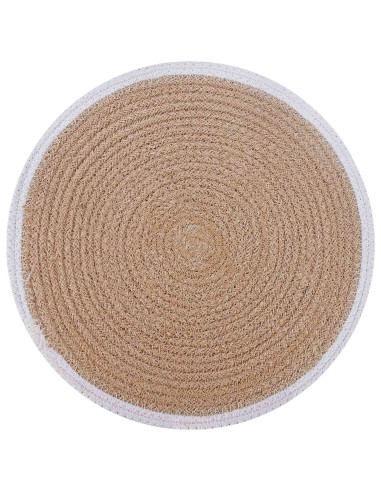 Sottobicchieri in juta 6 pcs Naturale e Bianco Ø 30 cm