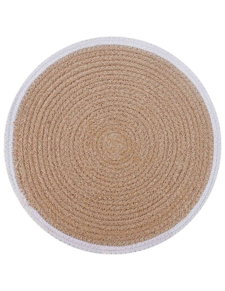 Sottobicchieri in juta 12 pcs Naturale e Bianco Ø 30 cm