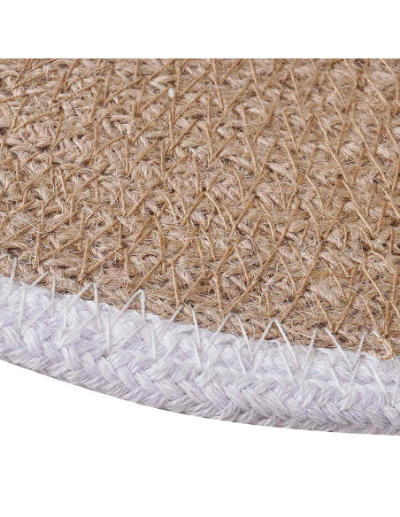 Sottobicchieri in juta 12 pcs Naturale e Bianco Ø 30 cm