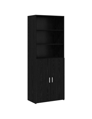 Credenza Rovere Nero 70 x 42,5 x 185 cm Legno ingegnerizzato