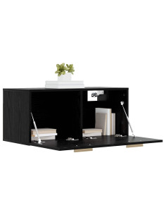 Armadietto a muro A parete Rovere nero 80 x 36,5 x 35 cm 2