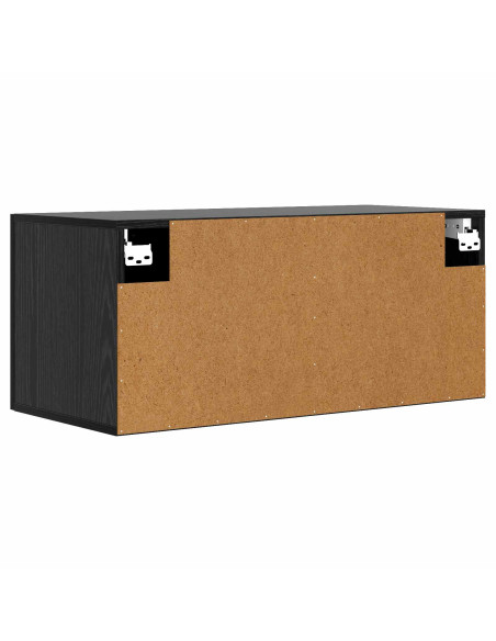 Armadietto a muro A parete Rovere nero 80 x 36,5 x 35 cm