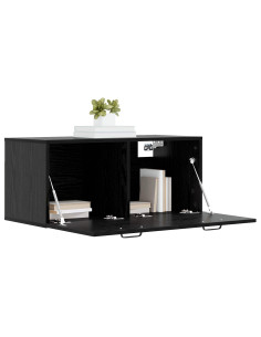 Armadietto a muro A parete Rovere nero 80 x 36,5 x 35 cm 2