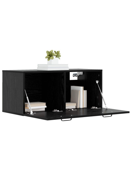 Armadietto a muro A parete Rovere nero 80 x 36,5 x 35 cm
