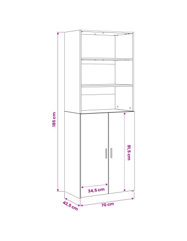 Credenza Legno antico 70 x 42,5 x 185 cm Legno ingegnerizzato