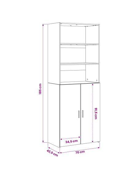 Credenza Legno antico 70 x 42,5 x 185 cm Legno ingegnerizzato