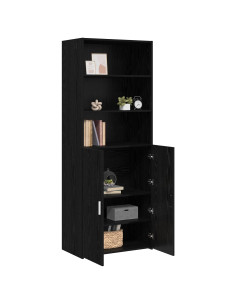 Credenza Rovere Nero 70 x 42,5 x 185 cm Legno ingegnerizzato 2