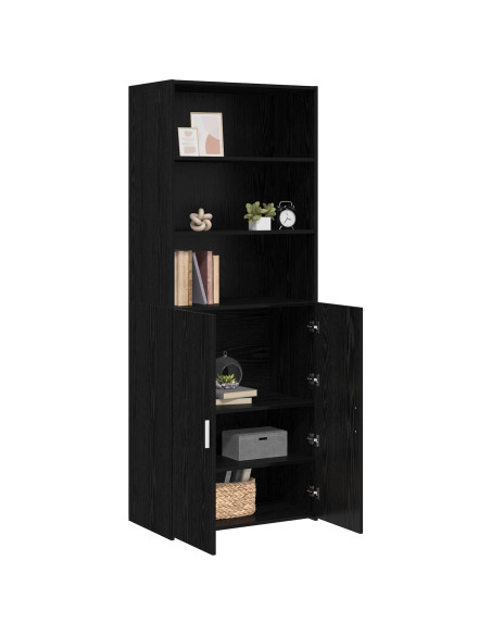 Credenza Rovere Nero 70 x 42,5 x 185 cm Legno ingegnerizzato