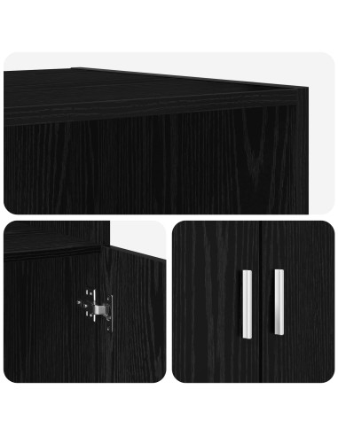 Credenza Rovere Nero 70 x 42,5 x 185 cm Legno ingegnerizzato