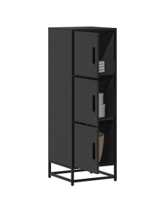 Credenza Nera 35,5x35x106,5 cm Legno Multistrato Metallo