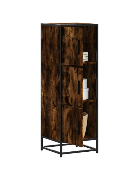 Credenza Rovere Fumo 35,5x35x106,5 cm Legno Multistrato Metallo