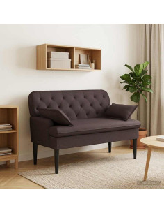 Loveseat con bottoni imbottiti Marrone Scuro 111 x 68 x 80 cm