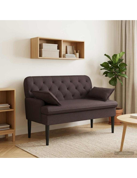 Loveseat con bottoni imbottiti Marrone Scuro 111 x 68 x 80 cm