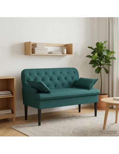 Loveseat con bottoni imbottiti Verde Scuro 111 x 68 x 80 cm