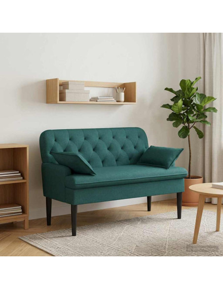 Loveseat con bottoni imbottiti Verde Scuro 111 x 68 x 80 cm