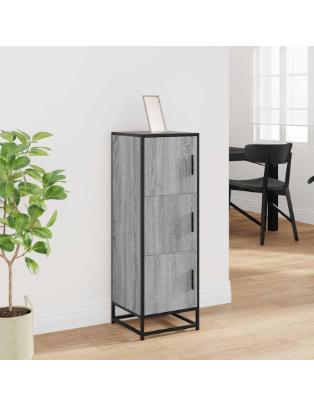 Credenza Grigio Sonoma Legno Multistrato Metallo
