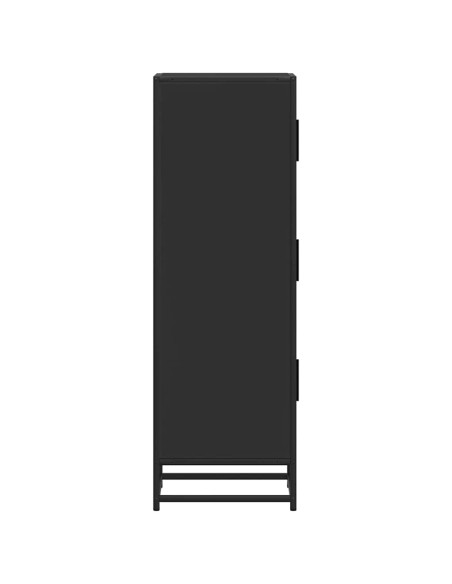 Credenza Nera 35,5x35x106,5 cm Legno Multistrato Metallo