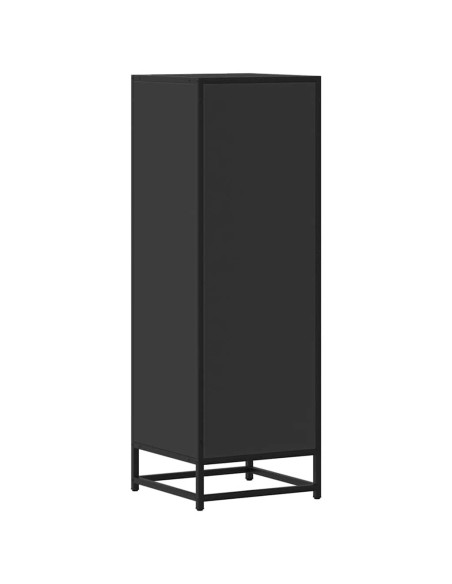 Credenza Nera 35,5x35x106,5 cm Legno Multistrato Metallo