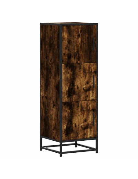 Credenza Rovere Fumo 35,5x35x106,5 cm Legno Multistrato Metallo