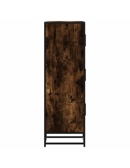 Credenza Rovere Fumo 35,5x35x106,5 cm Legno Multistrato Metallo