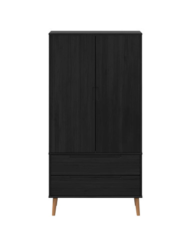 Guardaroba MOLDE Nero 90 x 55 x 175 cm Legno Massello di Pino