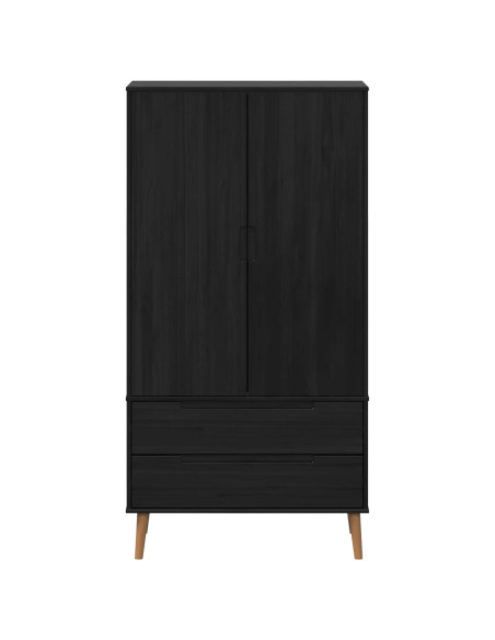 Guardaroba MOLDE Nero 90 x 55 x 175 cm Legno Massello di Pino