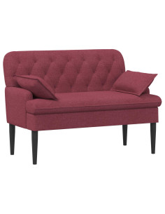 Loveseat con bottoni imbottiti Rosso Vino 111 x 68 x 80 cm 2